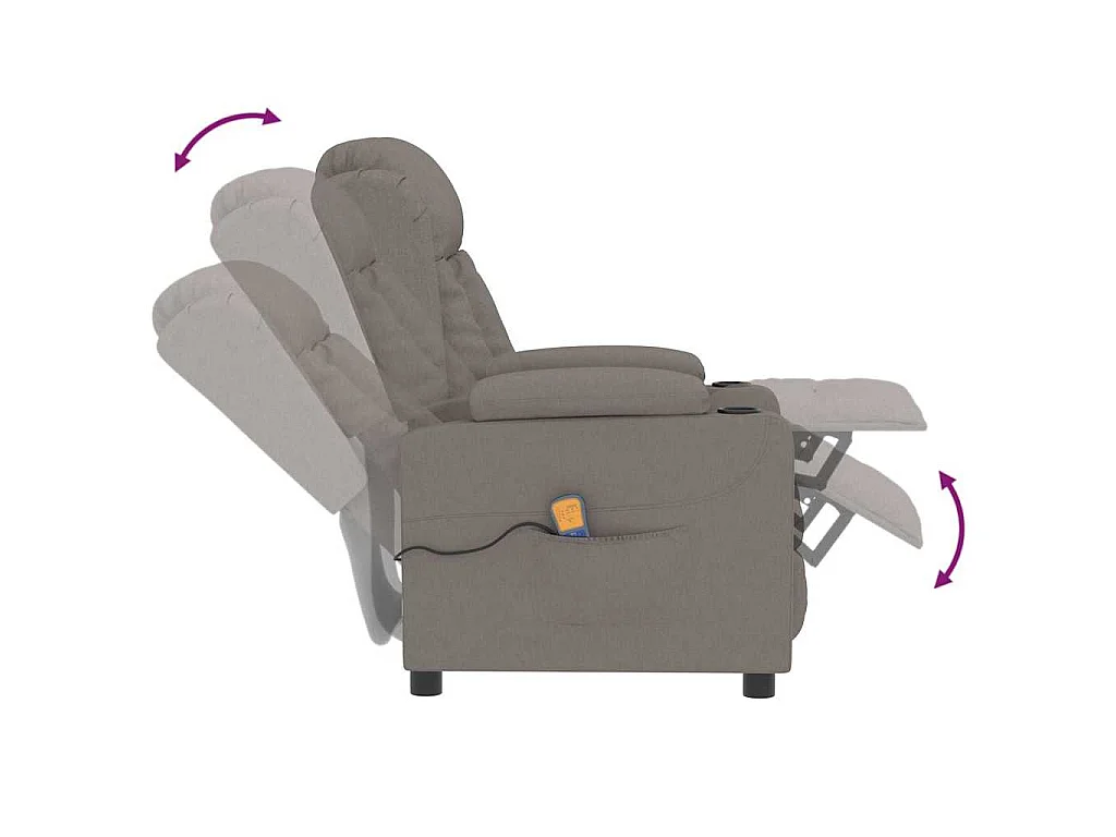 Massagesessel Taupe Stoff