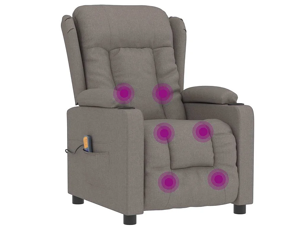 Massagesessel Taupe Stoff