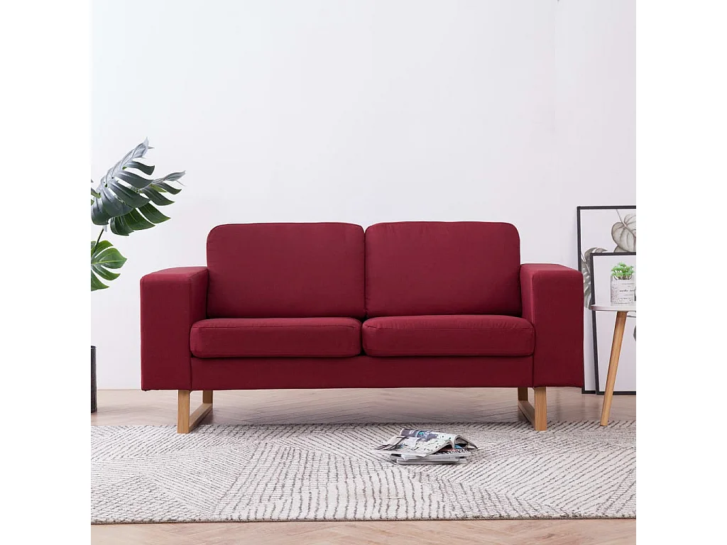 2-Sitzer-Sofa Stoff Weinrot