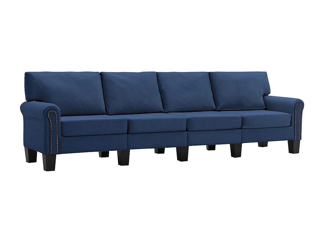 Sofá de 4 lugares em tecido azul