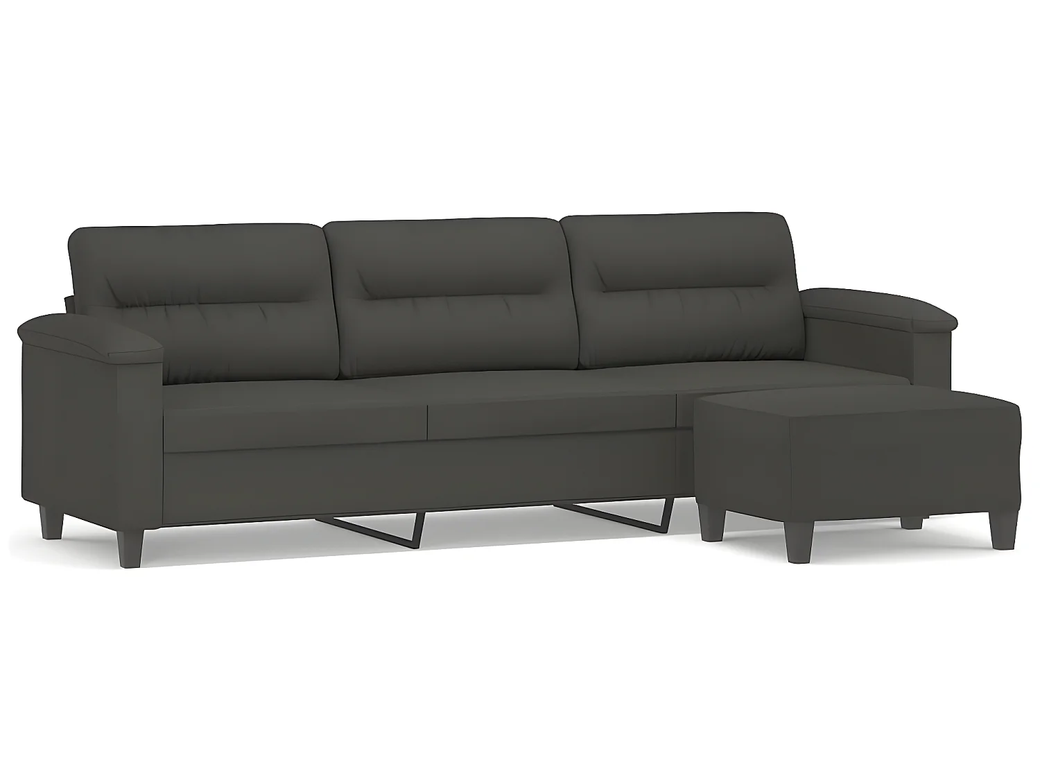 Canapé 3 places en microfibre gris foncé