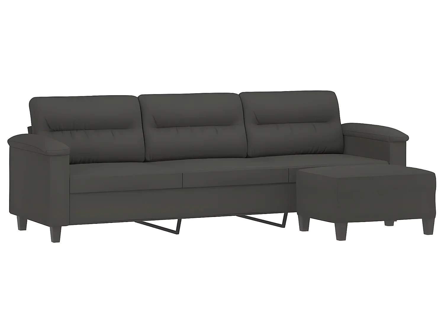 Canapé 3 places en microfibre gris foncé