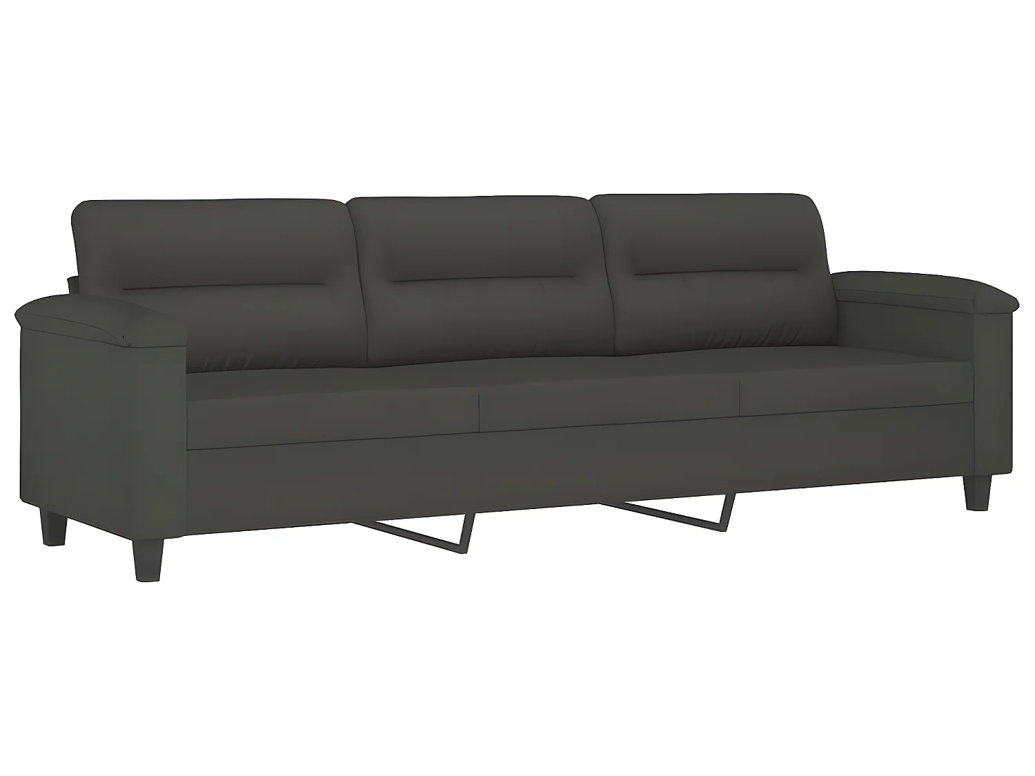 Canapé 3 places en microfibre gris foncé