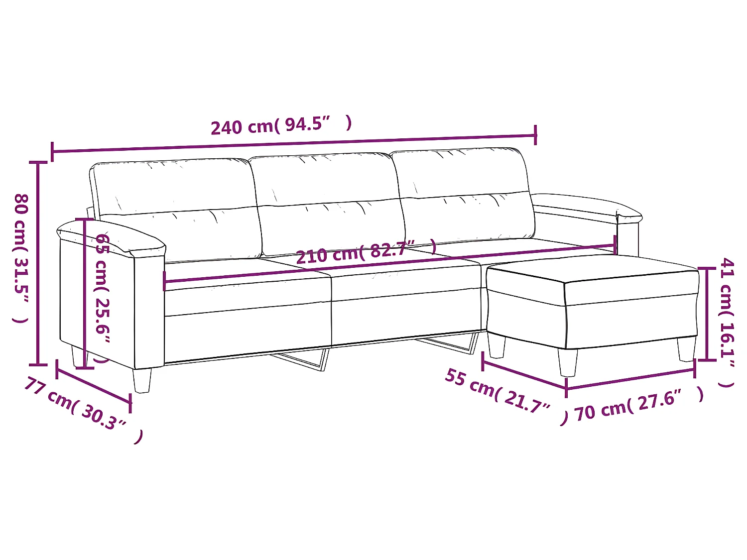 Canapé 3 places en microfibre gris foncé