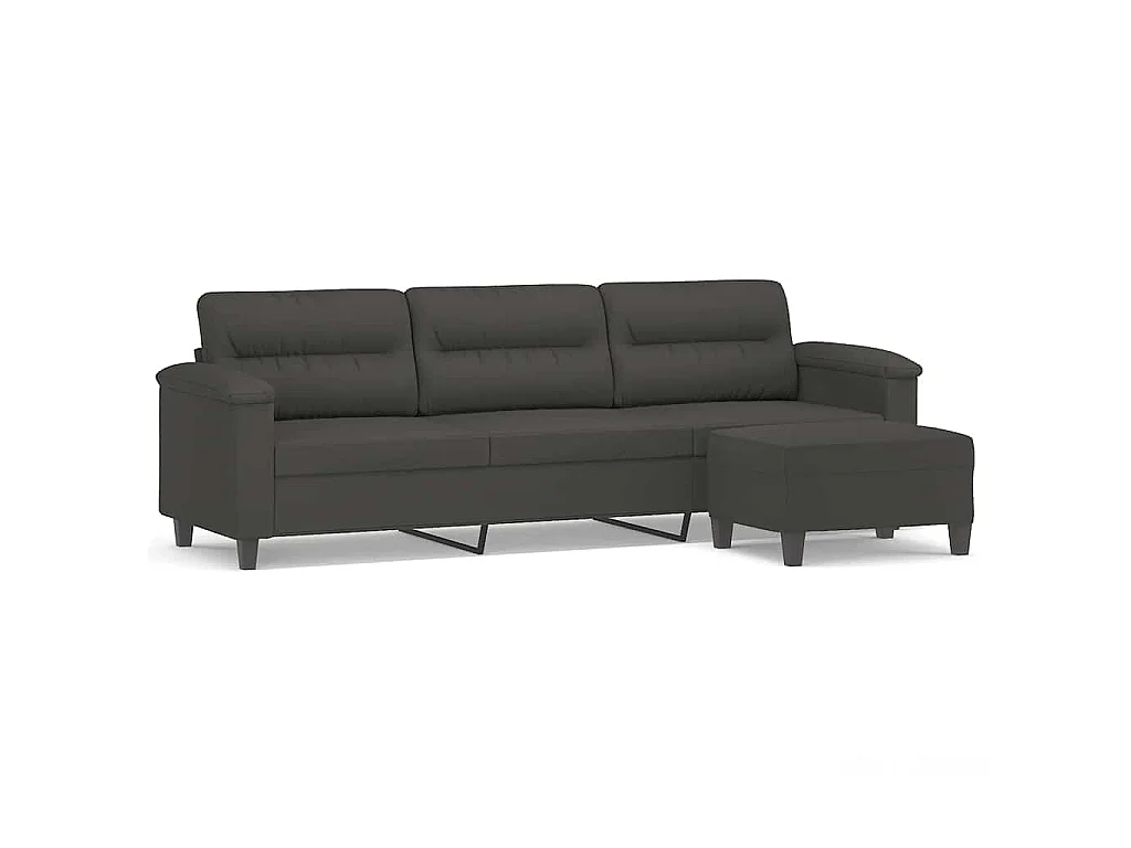 Canapé 3 places en microfibre gris foncé