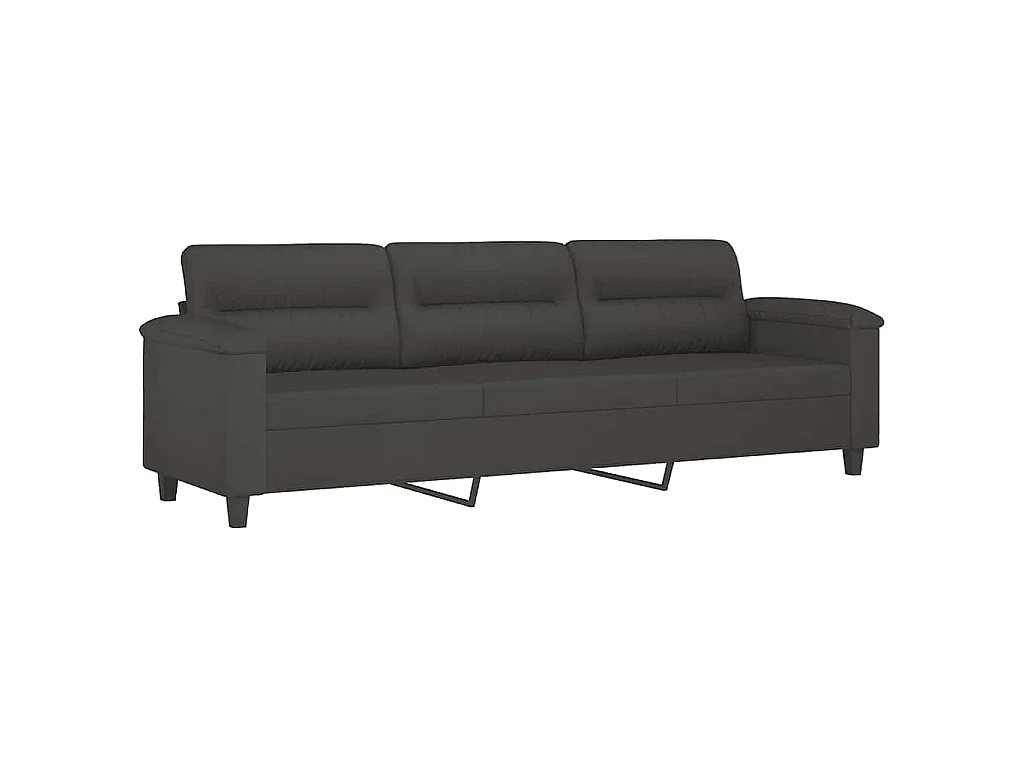 Canapé 3 places en microfibre gris foncé