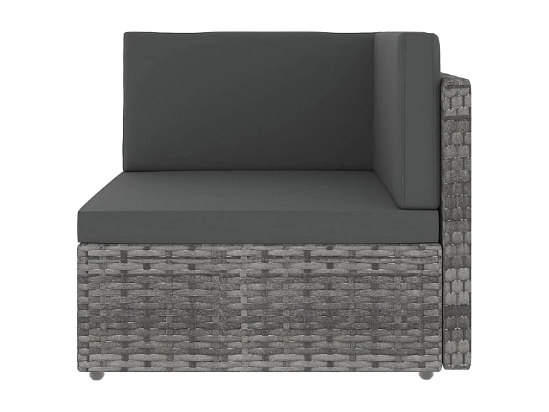 Modulares Sofa-Eckteil Poly Rattan Grau