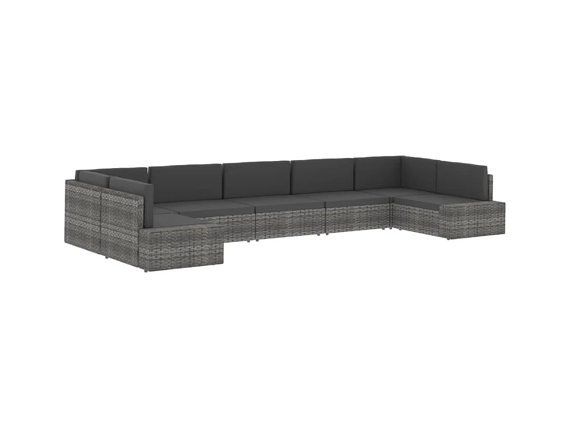 Modulares Sofa-Eckteil Poly Rattan Grau