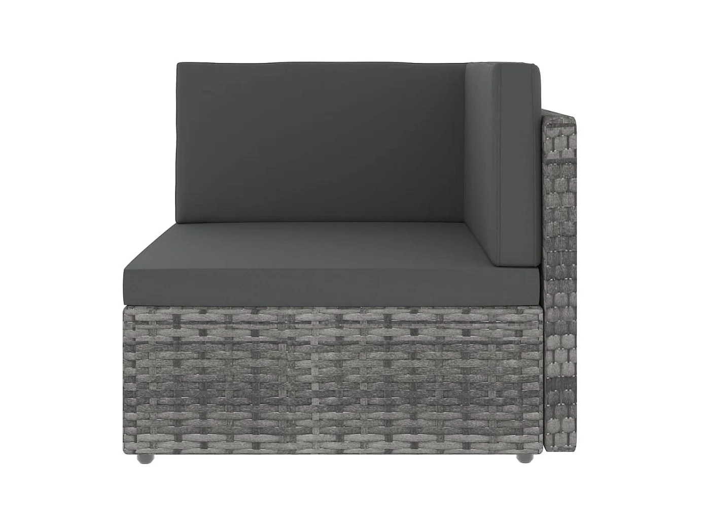 Modulares Sofa-Eckteil Poly Rattan Grau