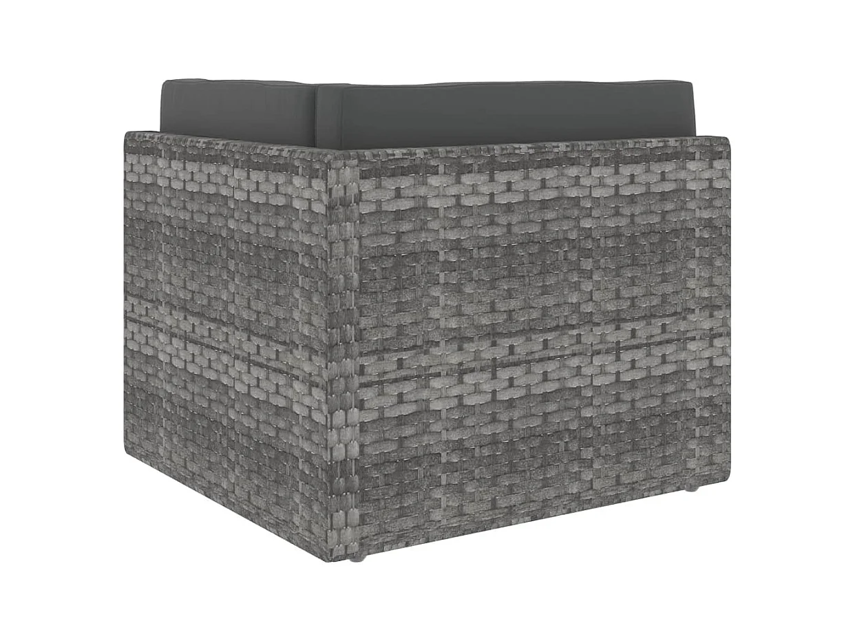 Modulares Sofa-Eckteil Poly Rattan Grau