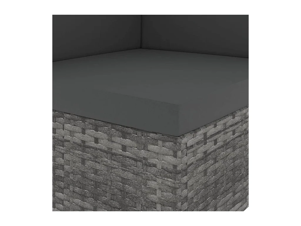 Modulares Sofa-Eckteil Poly Rattan Grau