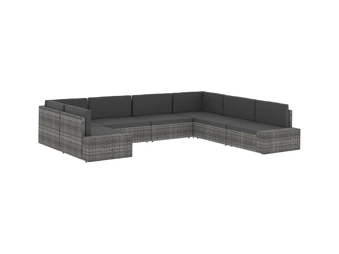 Modulares Sofa-Eckteil Poly Rattan Grau