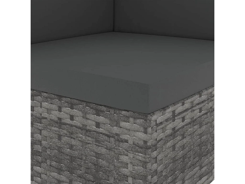 Canapé d'angle sectionnel Résine tressée Gris