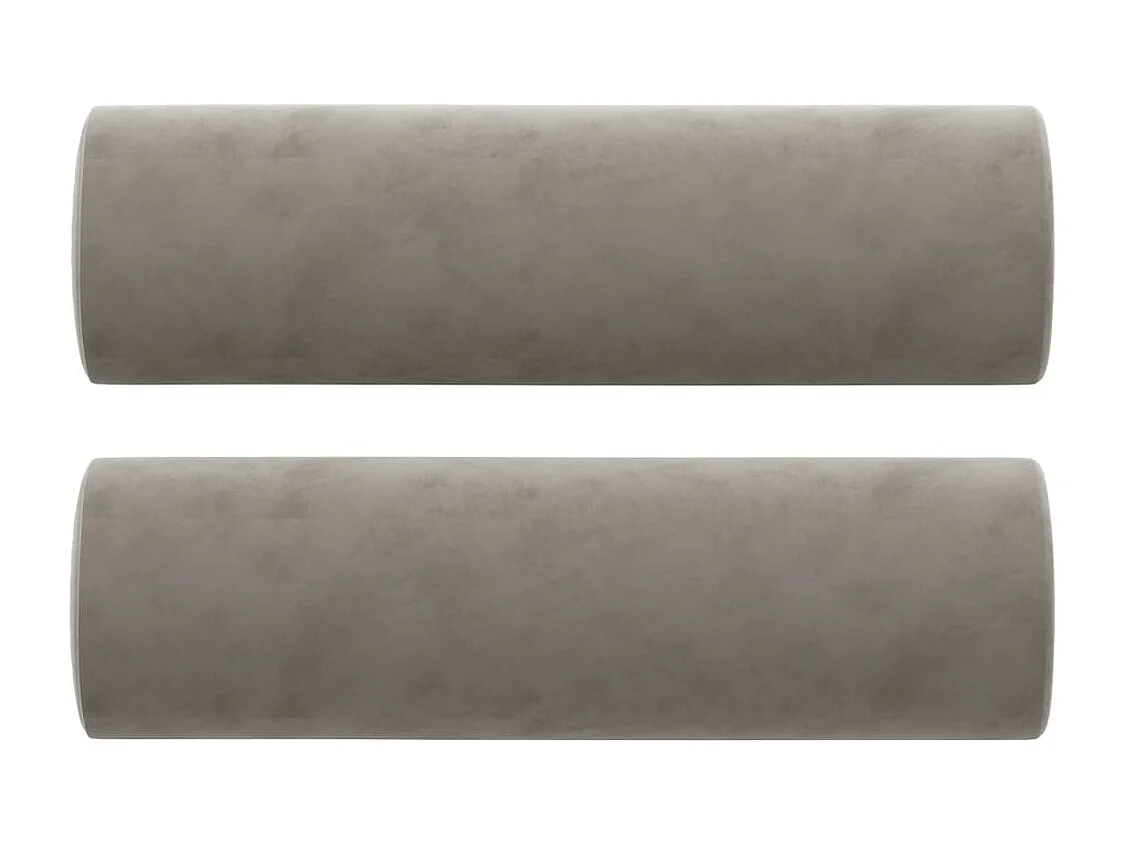 Canapé 2 places oreillers et coussins Gris clair 140 cm Velours