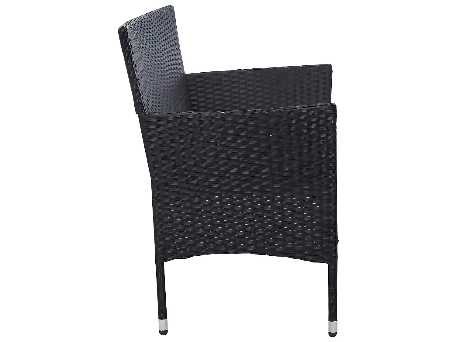 3-Sitzer-Gartensofa mit Auflagen Schwarz Poly Rattan
