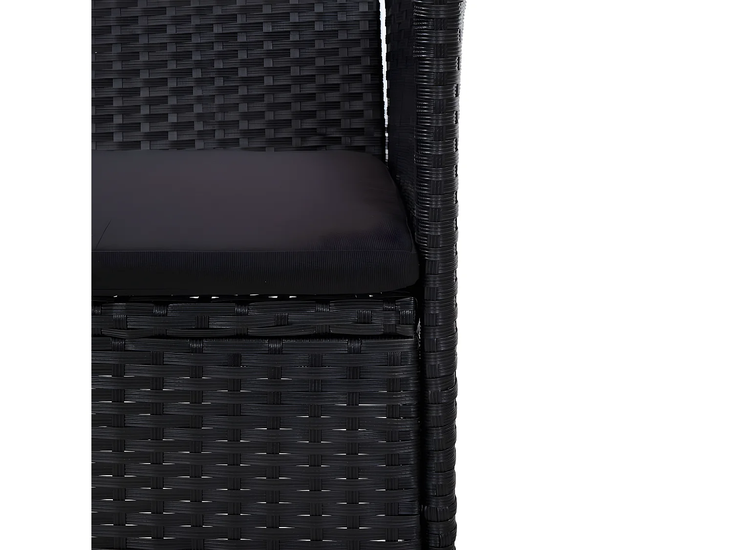 3-Sitzer-Gartensofa mit Auflagen Schwarz Poly Rattan