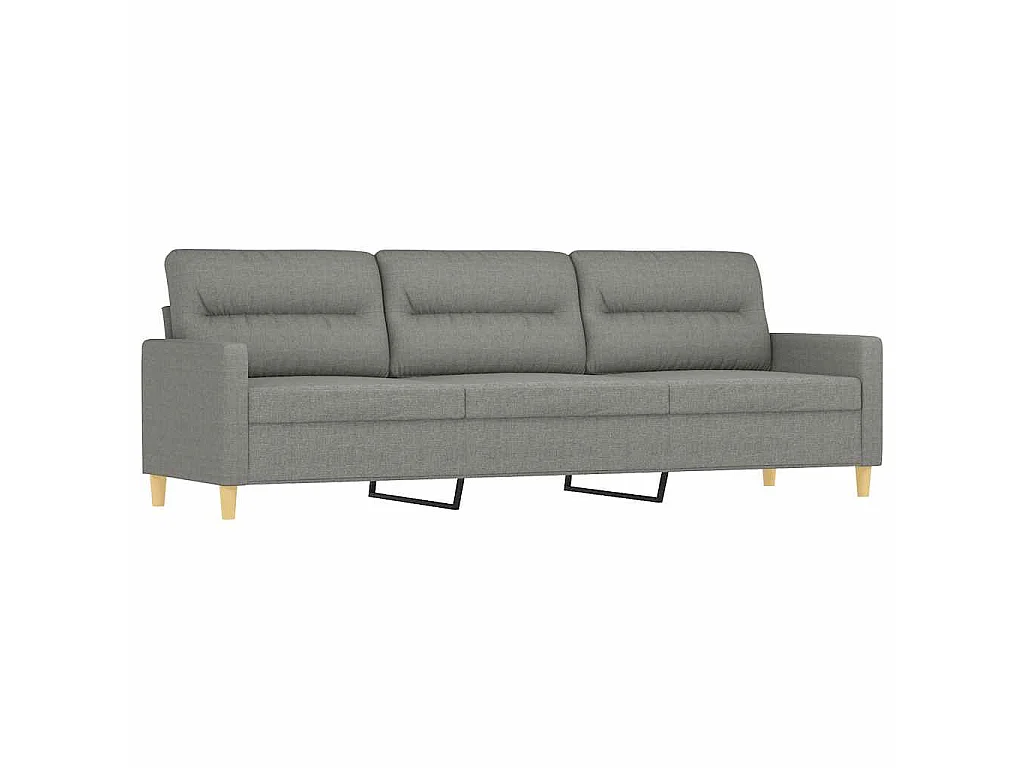 Sofá de 3 plazas con taburete de tela gris oscuro 210 cm