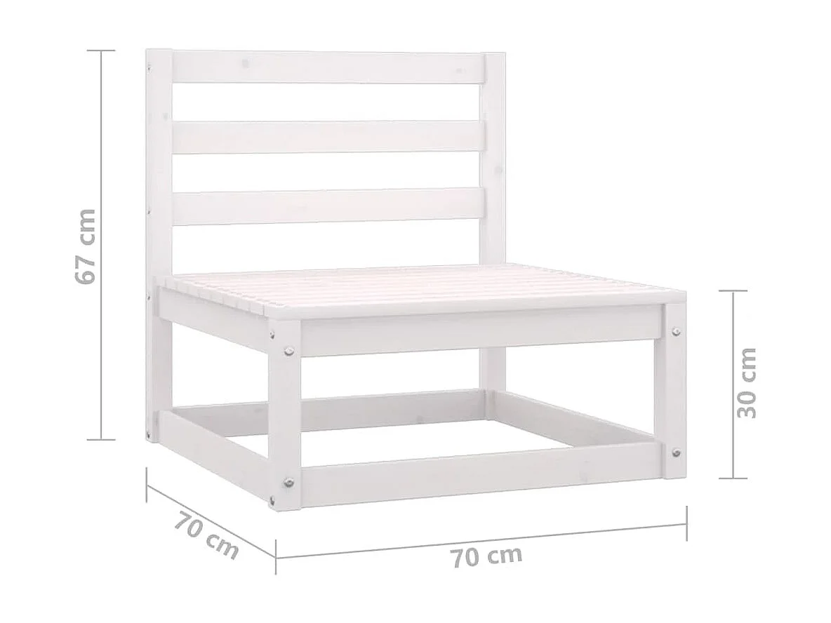 Gartensofa 2-Sitzer Weiß Massivholz Kiefer