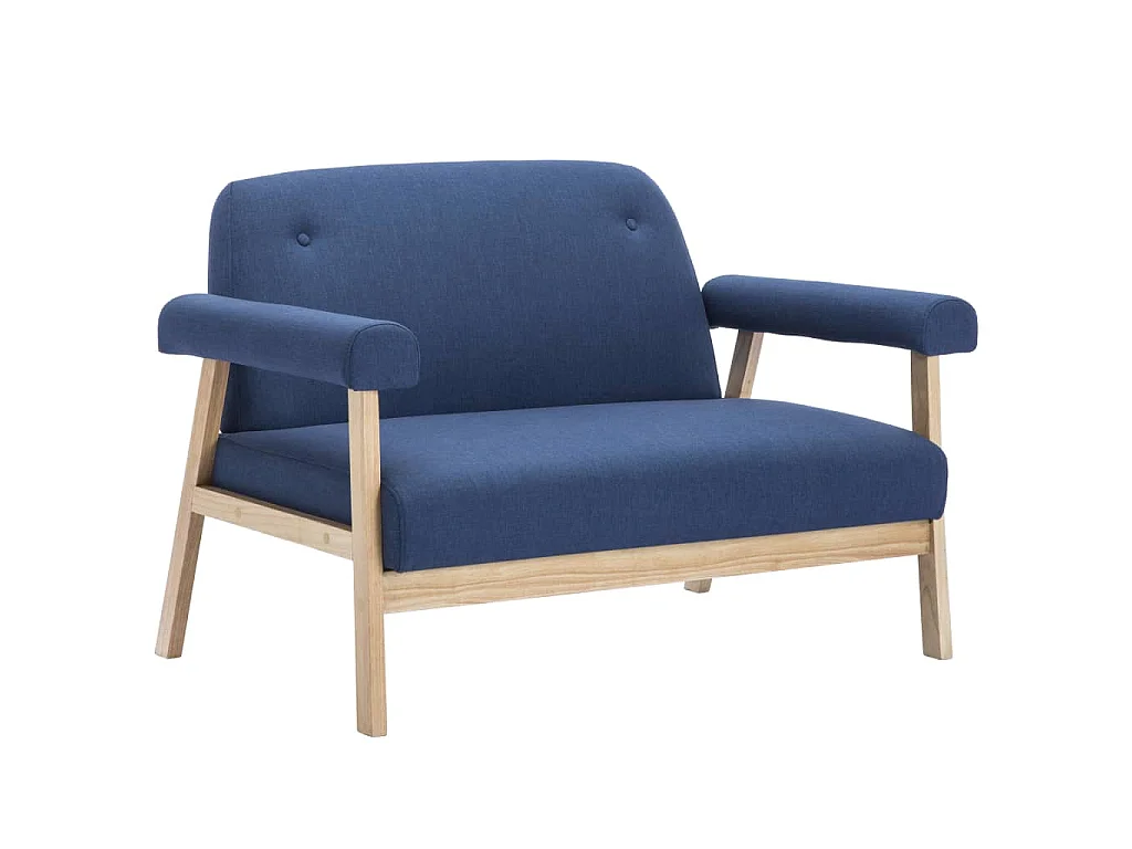 Divano a 2 Posti in Tessuto Blu