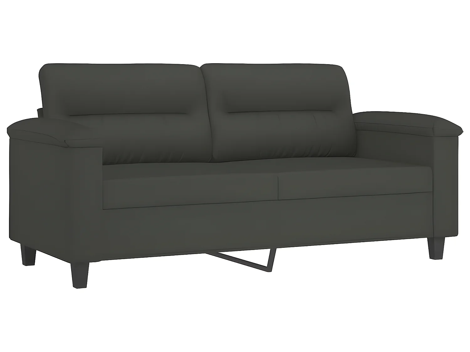 Canapé 2 places avec oreillers et coussins Gris foncé 140 cm