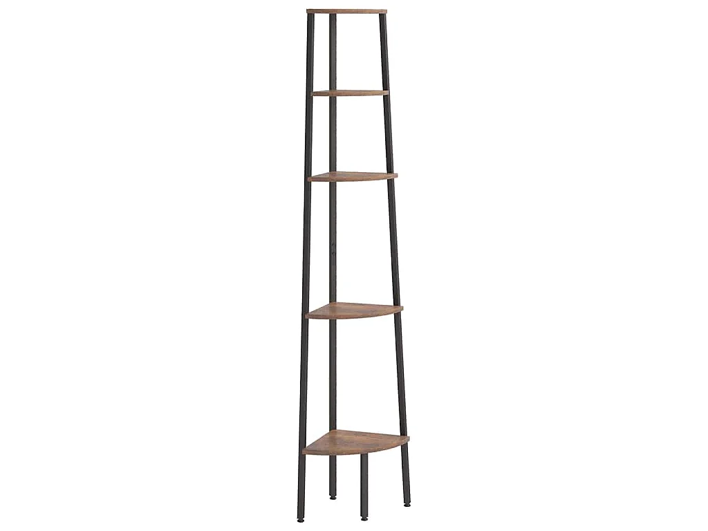 Hoekkastje met 5 schappen 45,5x31,5x180 cm donkerbruin en zwart