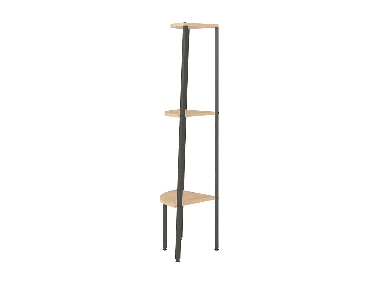 Étagère d'angle 3 niveaux Marron clair et noir 45,5x31,5x120 cm