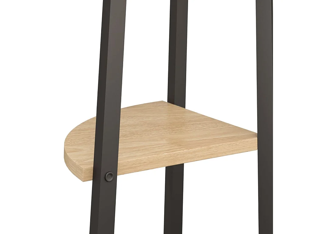 Étagère d'angle 3 niveaux Marron clair et noir 45,5x31,5x120 cm