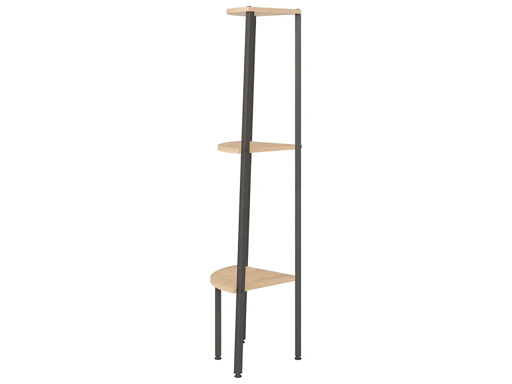 Unidade 3 pratel. de canto 45,5x31,5x120cm castanho-claro/preto