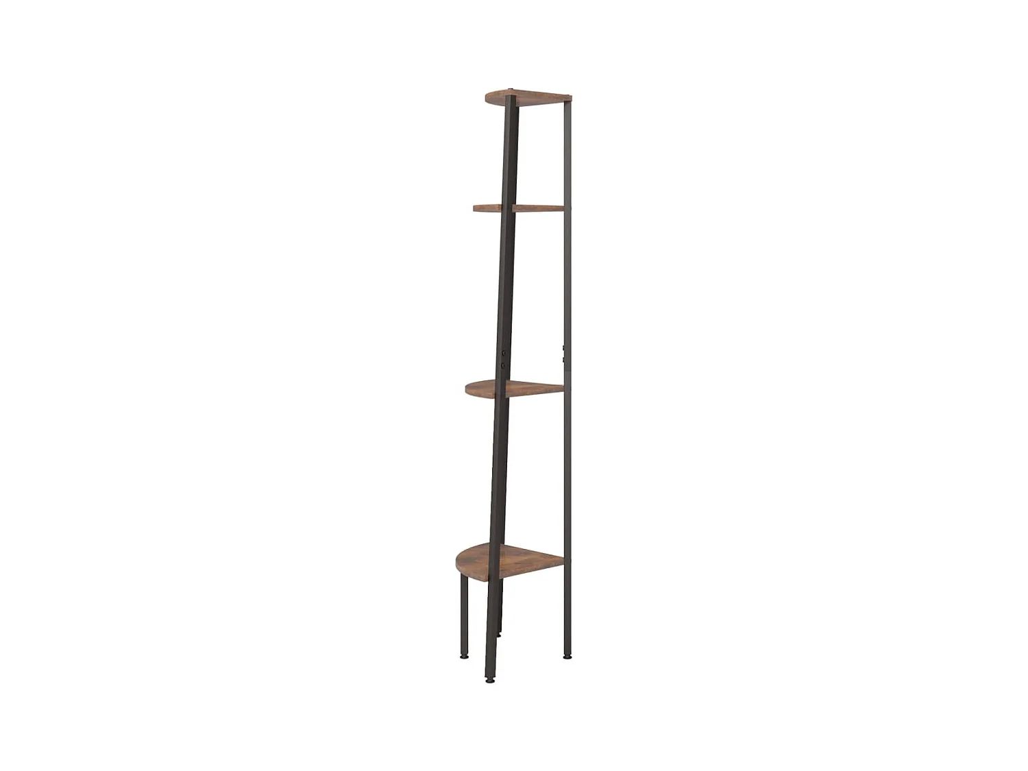Étagère d'angle à 4 niveaux Marron foncé et noir 45,5 x 31,5 x 150 cm