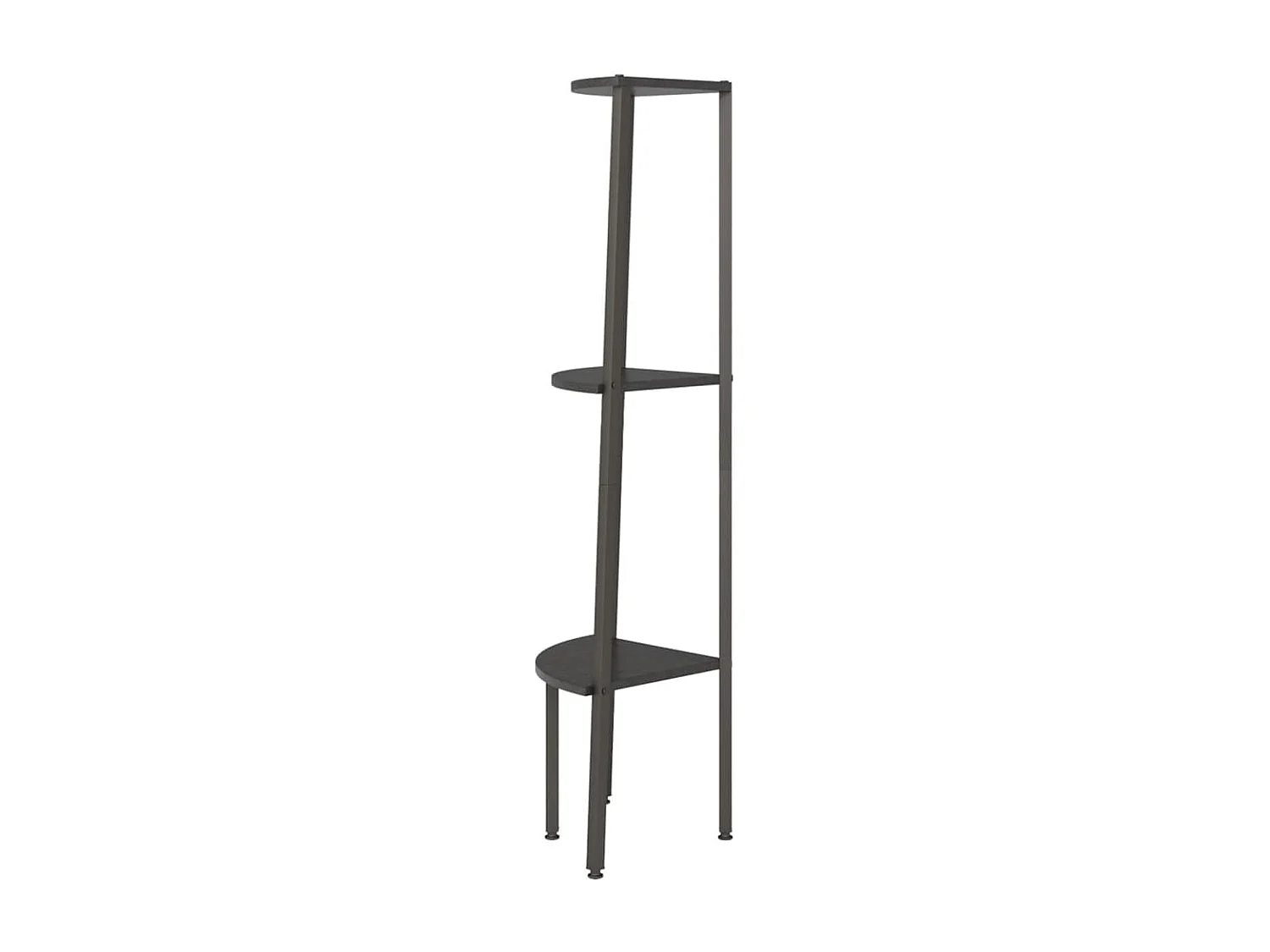 Hoekkastje met 3 schappen 45,5x31,5x120 cm zwart