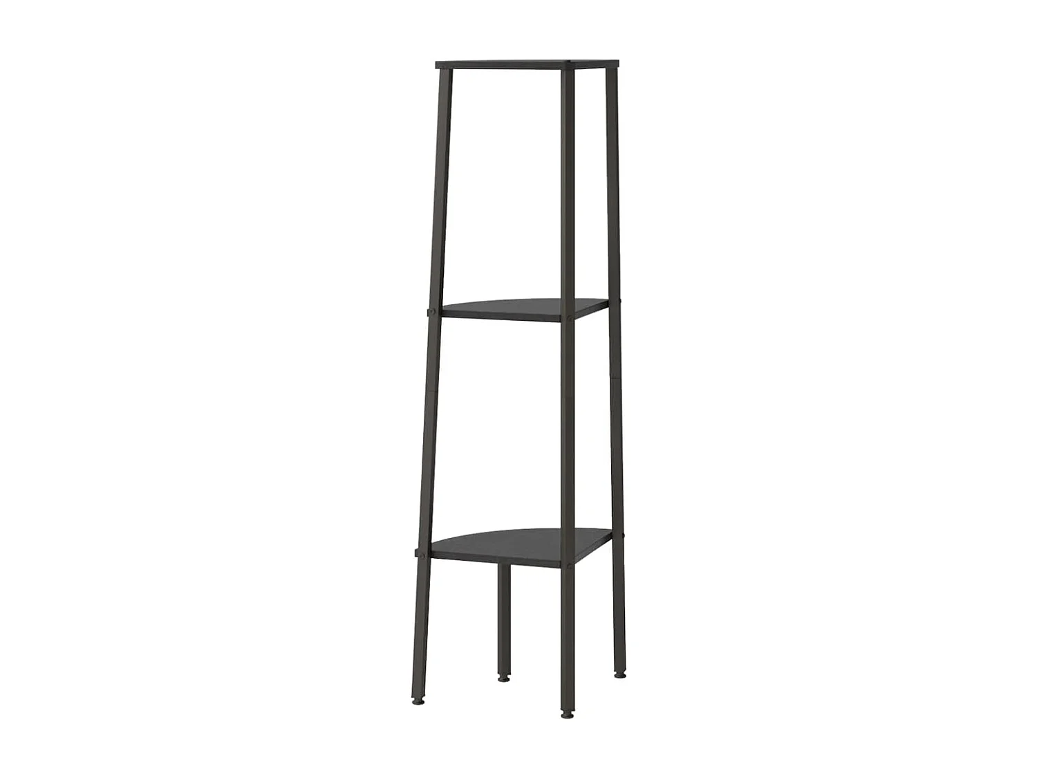 Hoekkastje met 3 schappen 45,5x31,5x120 cm zwart