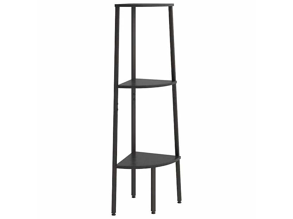 Étagère d'angle 3 niveaux Noir 45,5x31,5x120 cm