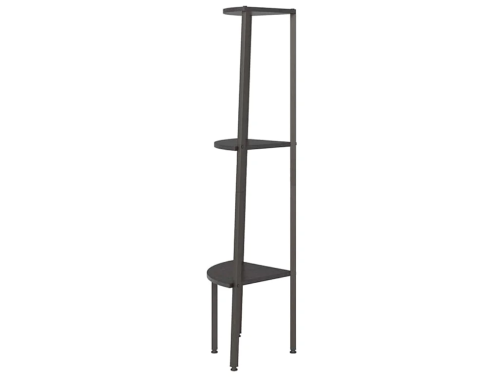 Étagère d'angle 3 niveaux Noir 45,5x31,5x120 cm