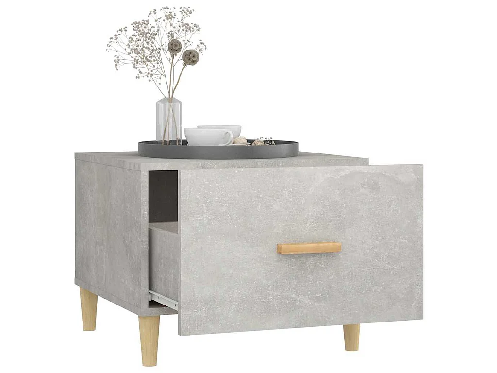 Table basse Gris béton 50x50x40 cm Bois d'ingénierie