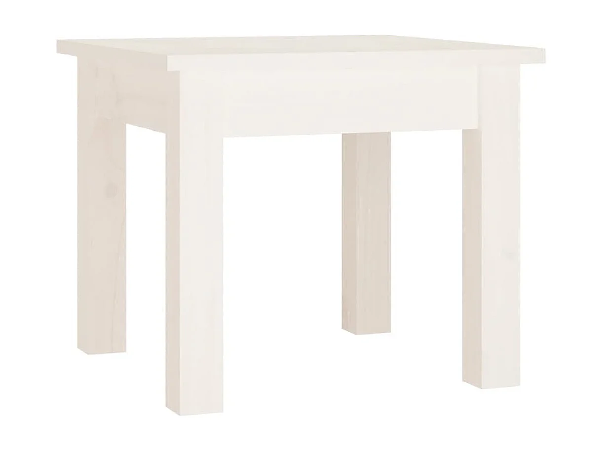 Table basse Blanc 35x35x30 cm Bois massif de pin