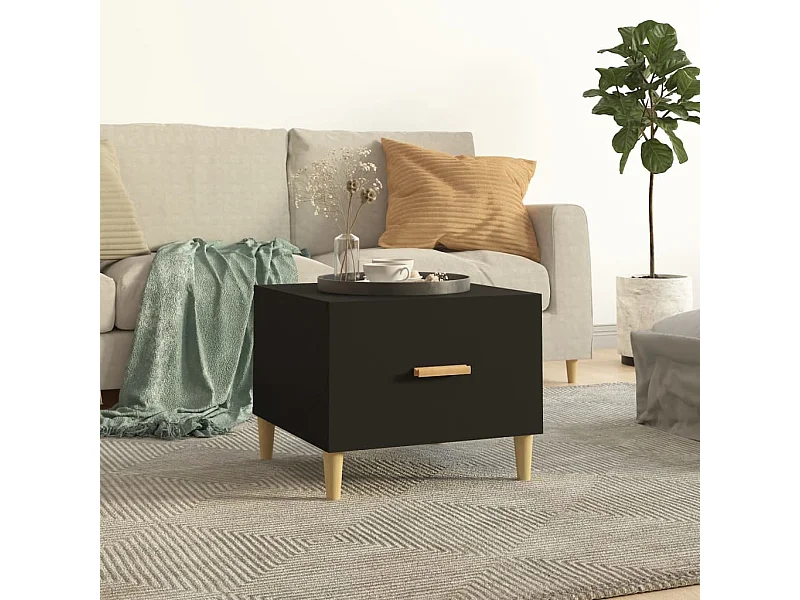 Salontafel 50x50x40 cm bewerkt hout zwart