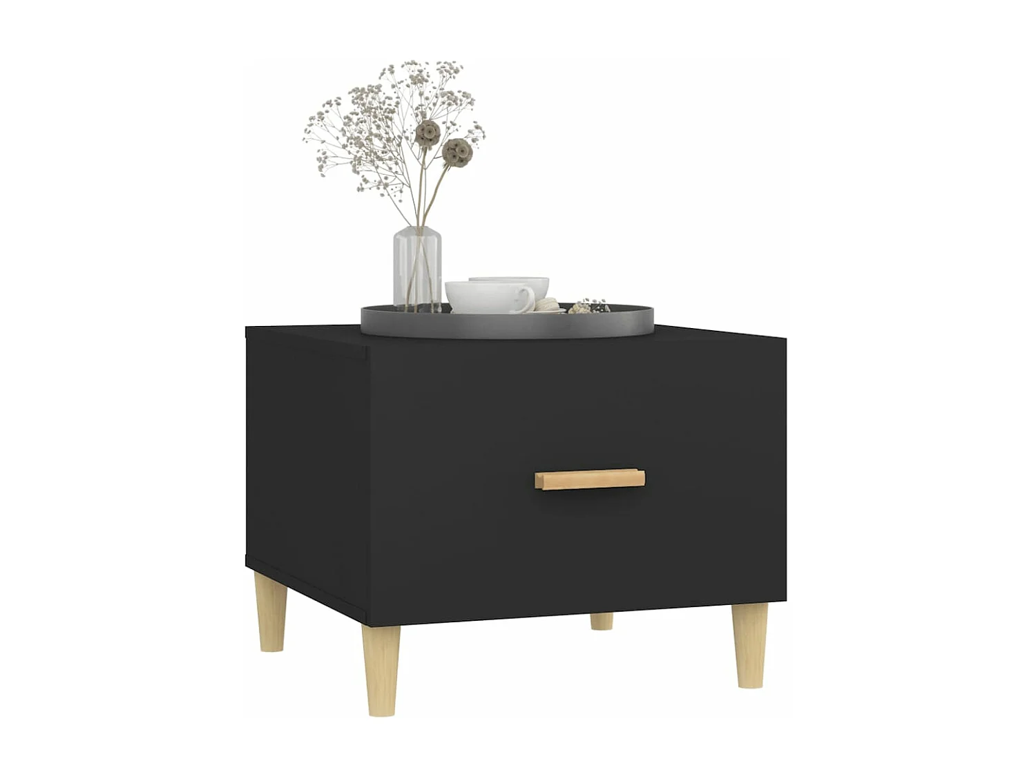 Table basse Noir 50x50x40 cm Bois d'ingénierie