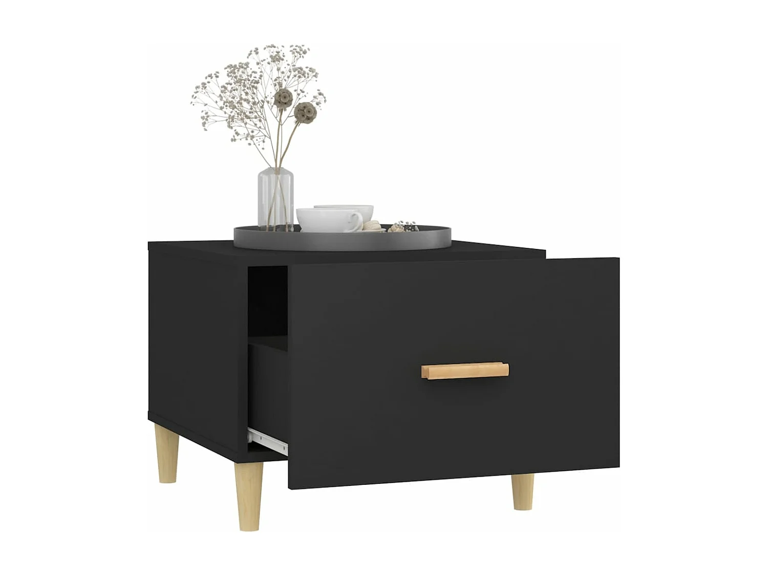 Table basse Noir 50x50x40 cm Bois d'ingénierie