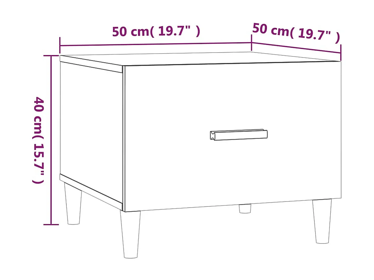 Couchtisch Schwarz 50x50x40 cm Holzwerkstoff