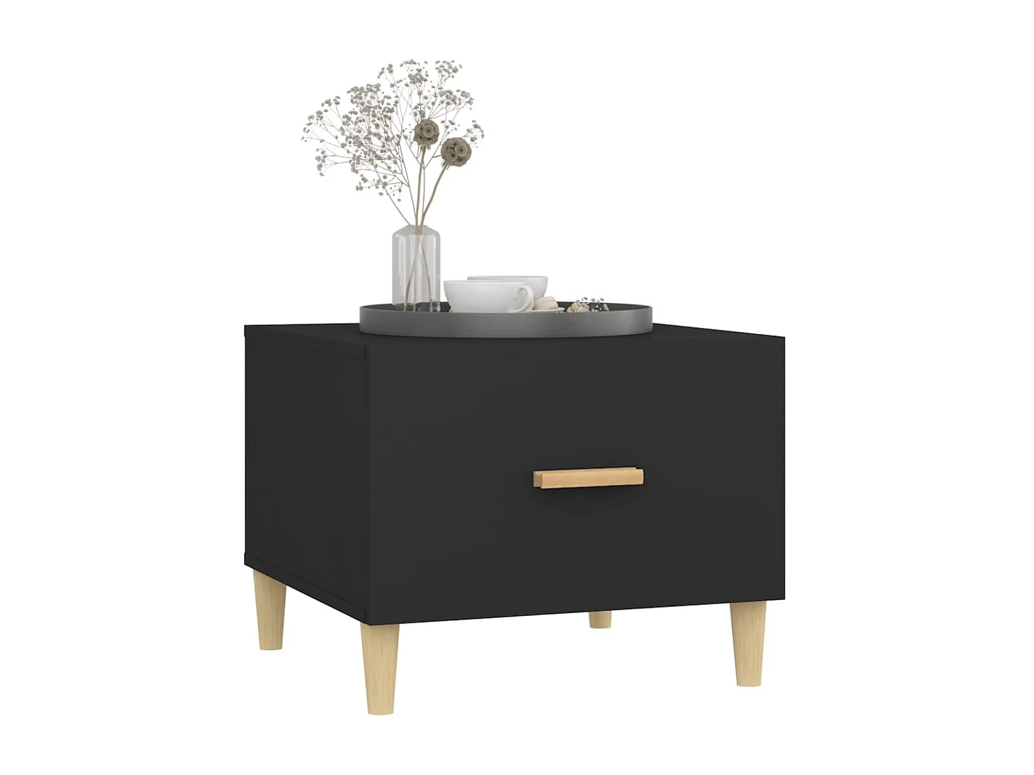 Couchtisch Schwarz 50x50x40 cm Holzwerkstoff