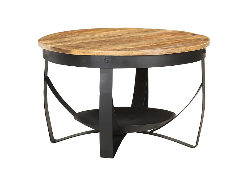 Couchtisch Ø68x43 cm Raues Mangoholz