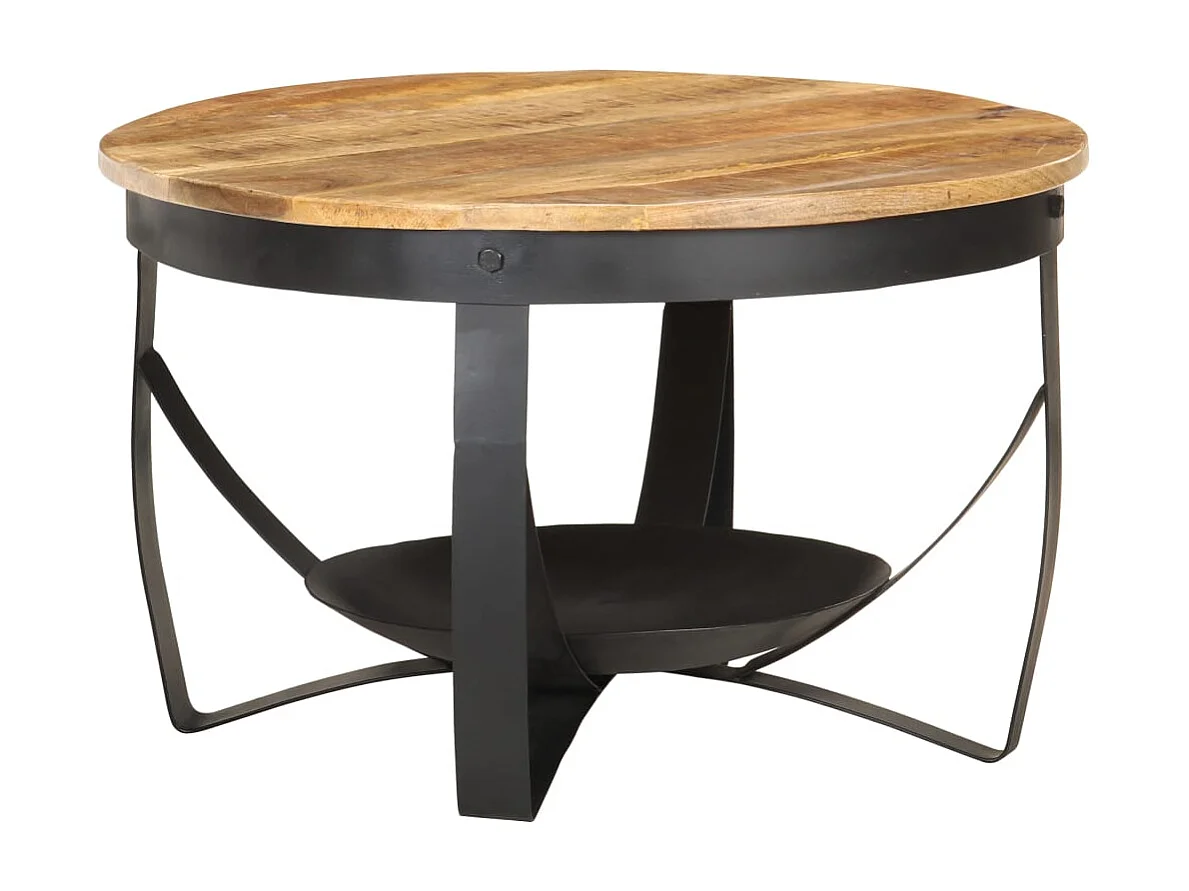 Table basse Ø68x43 cm Bois de manguier brut