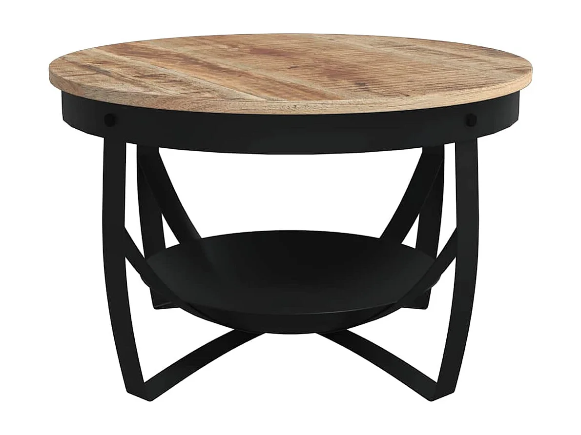 Table basse Ø68x43 cm Bois de manguier brut