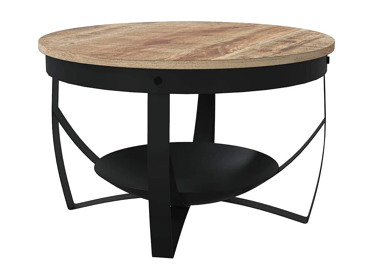 Couchtisch Ø68x43 cm Raues Mangoholz