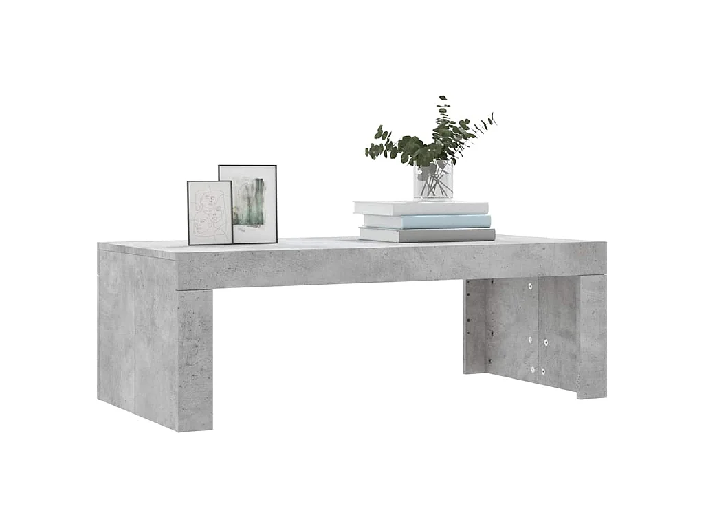 Mesa de centro madera de ingeniería gris hormigón 102x50x36 cm