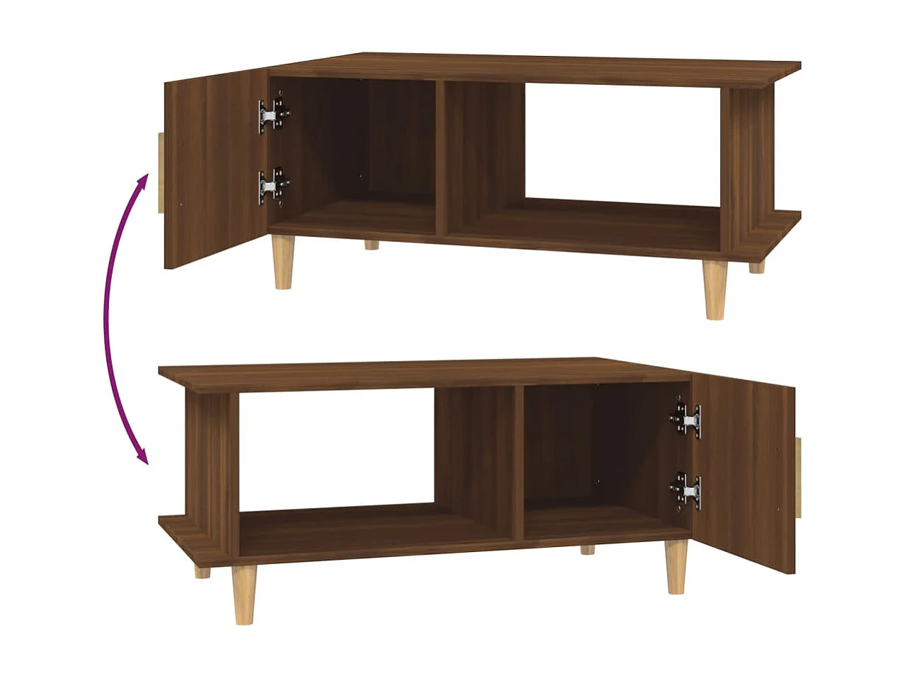 Table basse chêne marron 90x50x40 cm bois d'ingénierie