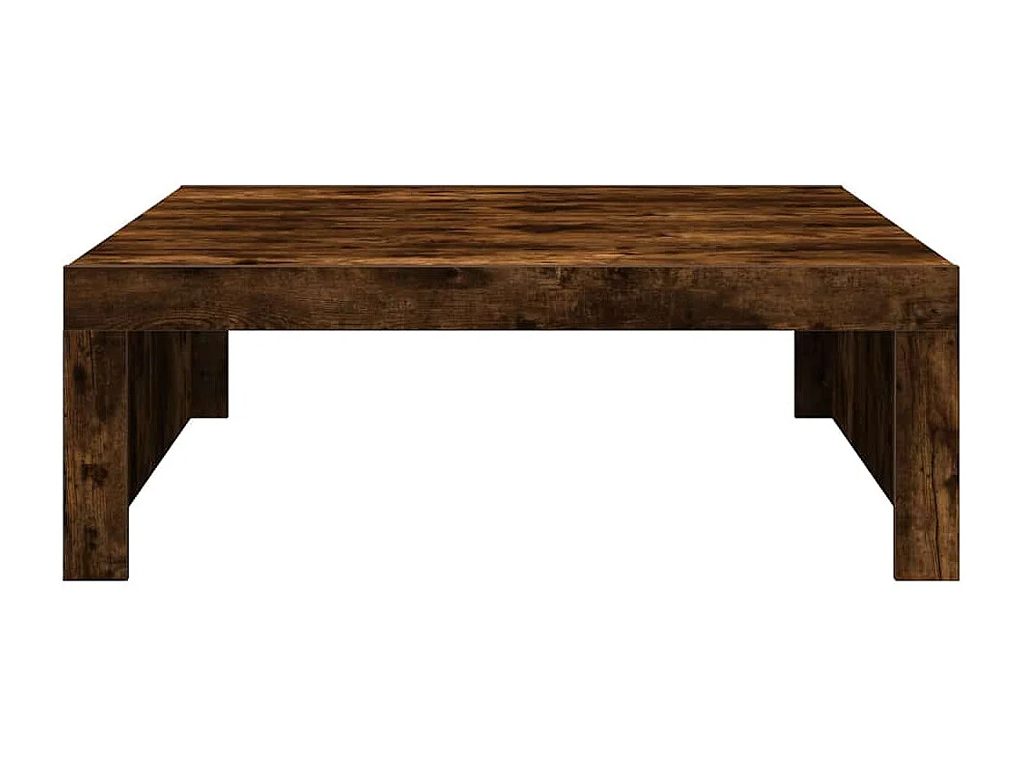 Salontafel 100x100x35 cm bewerkt hout gerookt eikenkleurig