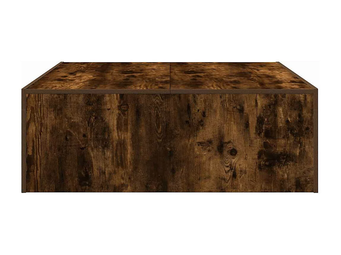 Salontafel 100x100x35 cm bewerkt hout gerookt eikenkleurig