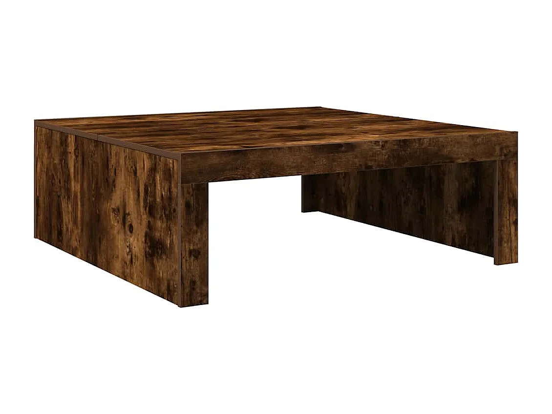 Salontafel 100x100x35 cm bewerkt hout gerookt eikenkleurig