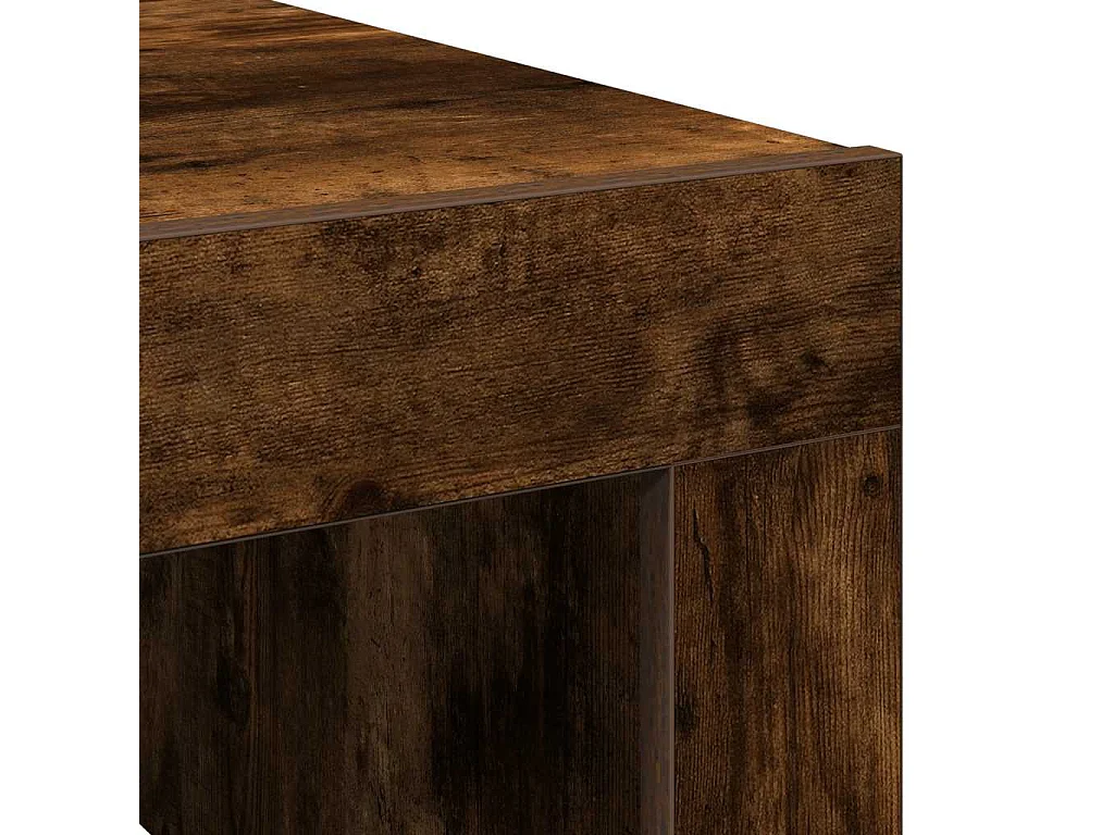 Salontafel 100x100x35 cm bewerkt hout gerookt eikenkleurig